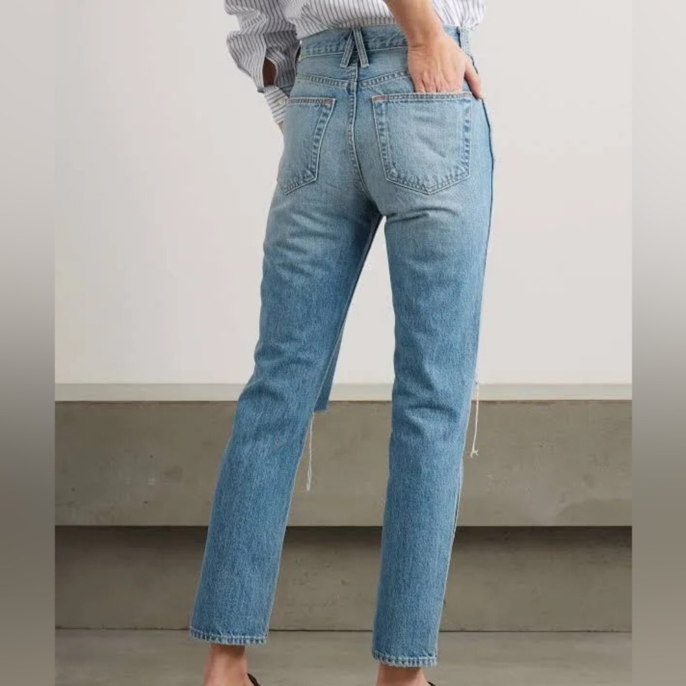 🎱Slvrlake Women's Virginia Distressed High-Rise Slim-Leg Jeans! - Picture 2 of 16